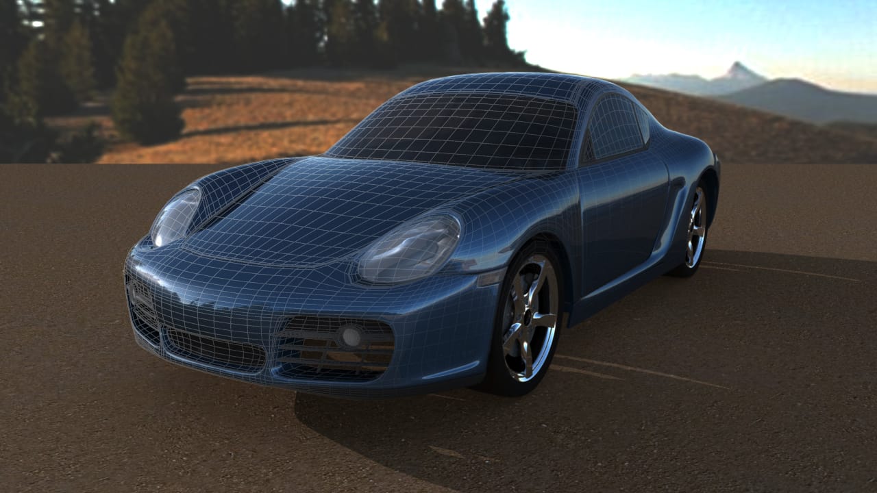 Porsche Cayman, made with Maya